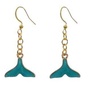 Blue Mermaid Tail Earrings Ocean Theme Jewelry Dangle Earrings Gift for Women